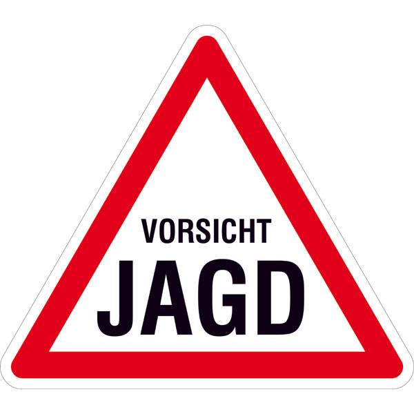 Hinweisschild, Achtung Jagd, Größe (SL): 40,0 cm
