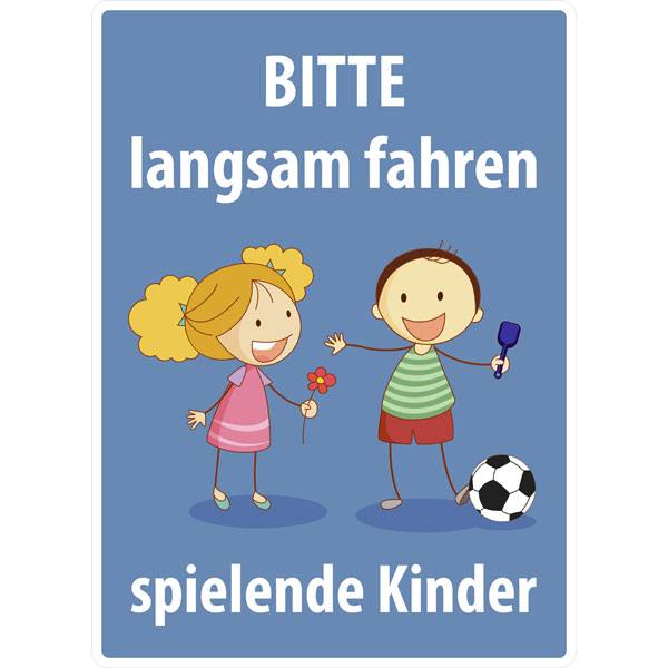 Spielplatzschild Spielende Kinder, Alu 2,0mm, 48,0 x 66,0 cm