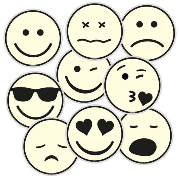 Signodoo Emotisign, Smiley in verschiedenen Versionen, Alu, rund, d= 9,5 cm Version: 08 - Küssender Smiley