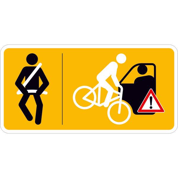 Hinweisschild Taxi, Bitte anschnallen, Vorsicht beim Türe öffnen