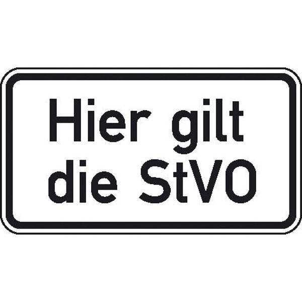 Hier gilt die StVO, Zusatzschild StVO Typ 1 , Nr. 2035, 42x23,1 cm