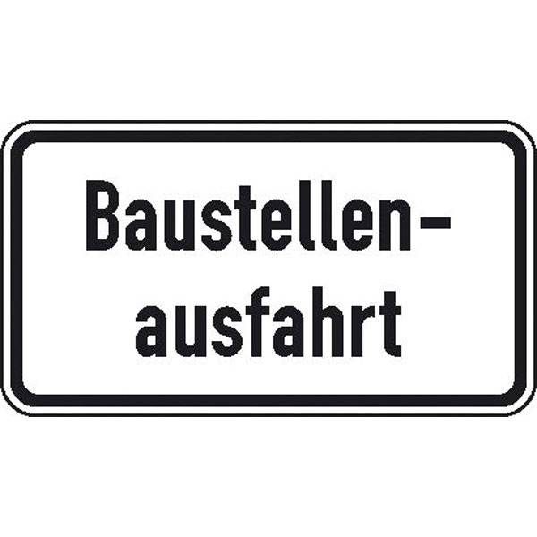 Baustellenausfahrt, Zusatzschild StVO, Nr. 1040-30, 60x33 cm StVO - Nr. 1006-33