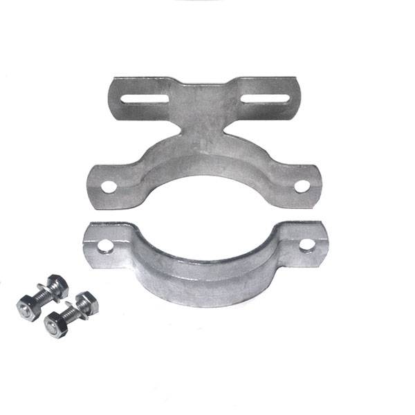 Rohrschelle, feuerverz Stahl Lochabstand:70mm, für Rohrpfosten 7,6cm¥