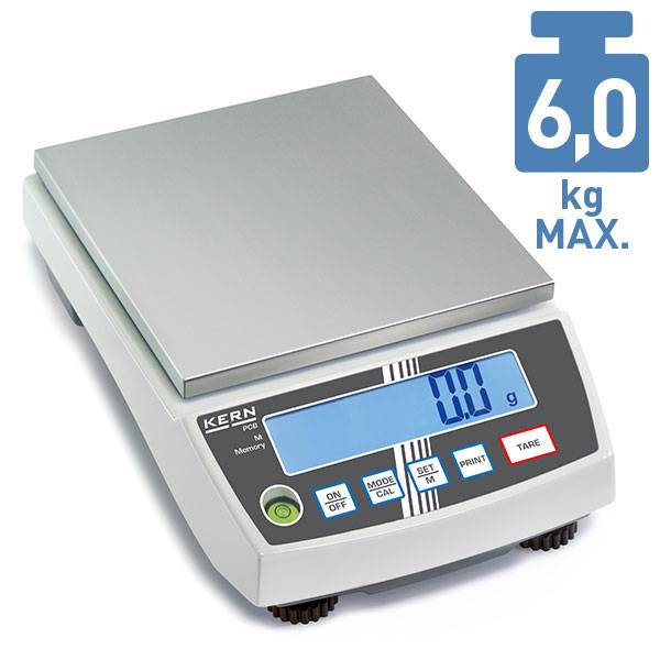 Waagen, KERN Präzisionswaage PCB, Ablesbarkeit: 1 g, max. Wägebereich: 4000 g