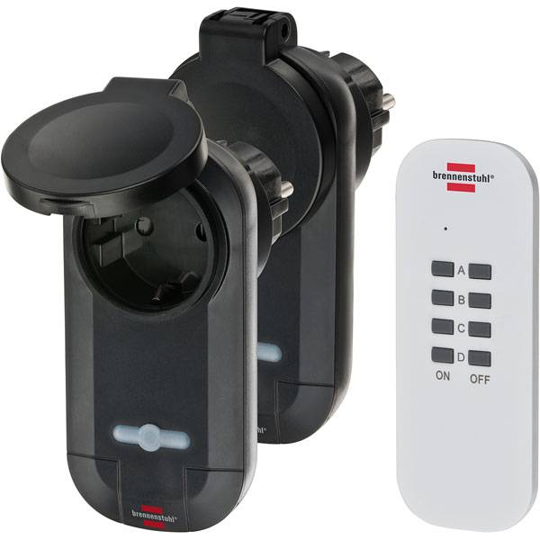 Brennenstuhl RC CE1 0201 1507030 Funk Steckdosen-Set 3teilig Außenbereich 1000 W