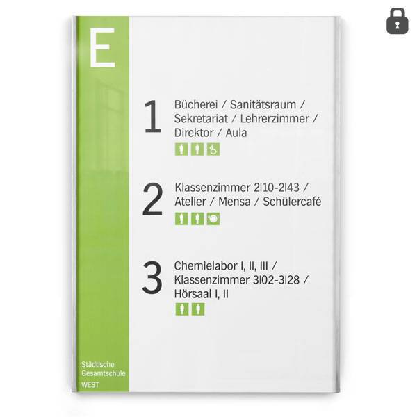 LITE Infotafel, aus Acrylglas u. Edelstahl, Größe: A3 hoch