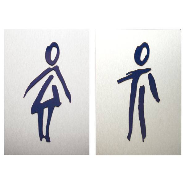 Viva Türschild, Aluminium mit Acrylglas, Größe: 16,0 x 25,0 cm Version: 01 - WC Damen