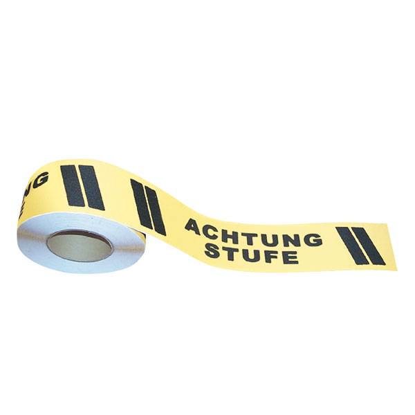 Antirutschbelag, Antirutsch-Bodenmarkierung-Rolle, Acht.Stufe,gelb/schwarz,18,3m a. Rolle,B 7,50 cm