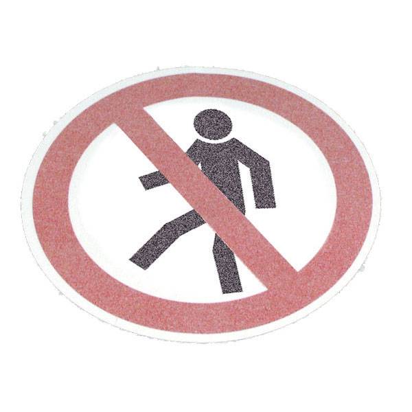 Antirutschbelag Bodenmarkierung AR 2, Ronden,Verbote, Durchm. 40 cm,Symbol: Für Fußgänger verboten