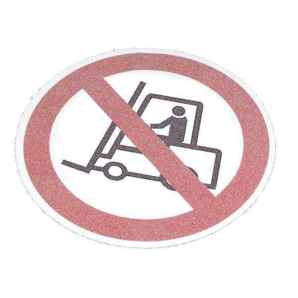 Antirutschbelag Bodenmarkierung AR 2,Ronden,Durchm. 40 cm,Symbol: Für Flurförderfahrzeuge verboten