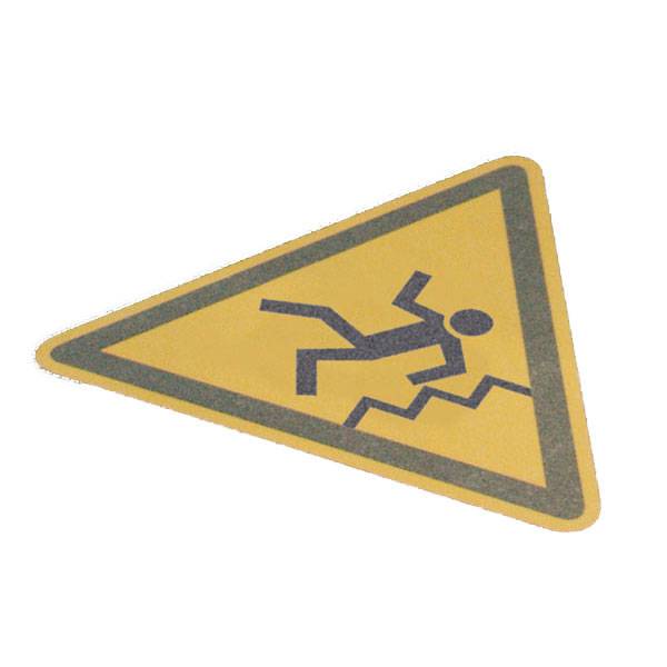 Antirutschbelag Bodenmarkierung AR 2, Dreiecke, Warnzeichen, SL 60 cm,Symbol: Vorsicht, Treppe