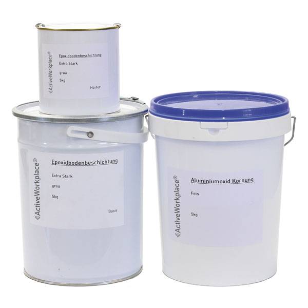 Bodenbeschichtung, Antirutsch-Epoxidbeschichtung Extra Stark, grob, grau, 5 kg
