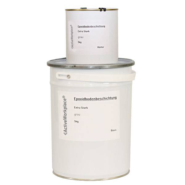 Bodenbeschichtung, Epoxidbodenbeschichtung Extra Stark, Wasserbasis, grau, 5 kg
