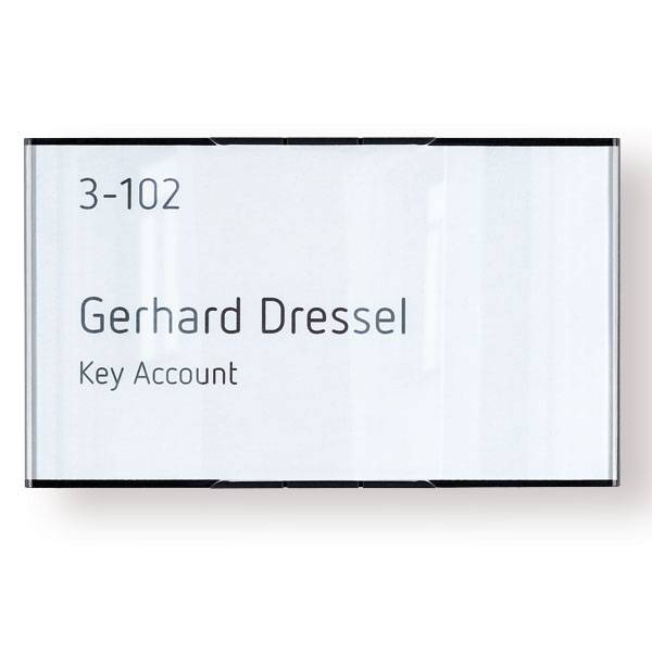 Türschild, flach - mit Papiereinlage (9,0 x 15,0 cm), BxH: 9,3 x 15,7 cm