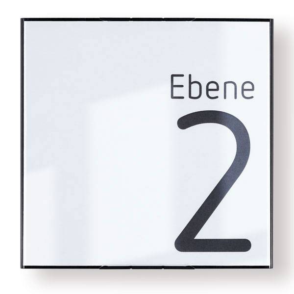 Türschild, flach - mit Papiereinlage (15,0 x 15,0 cm), BxH: 15,7 x 15,7 cm
