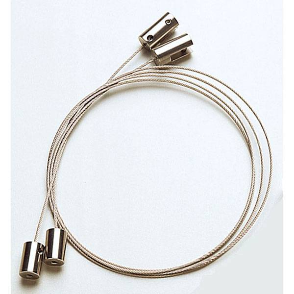 Deckenabhängung mit Stahlseil und 2 Haltern für 6mm Materialstärke