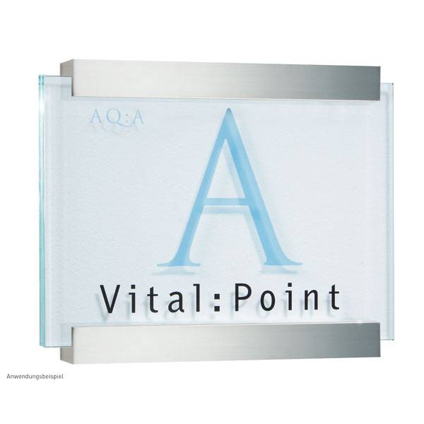 Infotafeln CLEAR, 2 x 3 mm ESG, 2 Halter, Aluminium, Maße: 42,0 x 31,9 x 2,4 cm