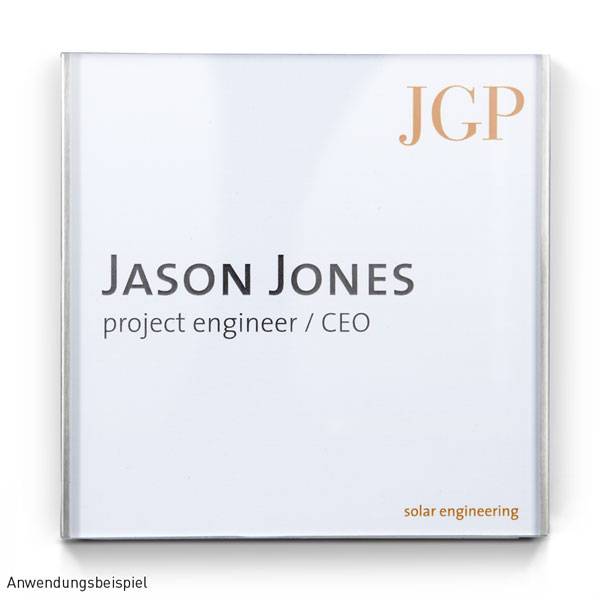 LITE Türschilder, aus Acrylglas u. Stahl, Größe:12,2 x 12,1 x 0,5 cm