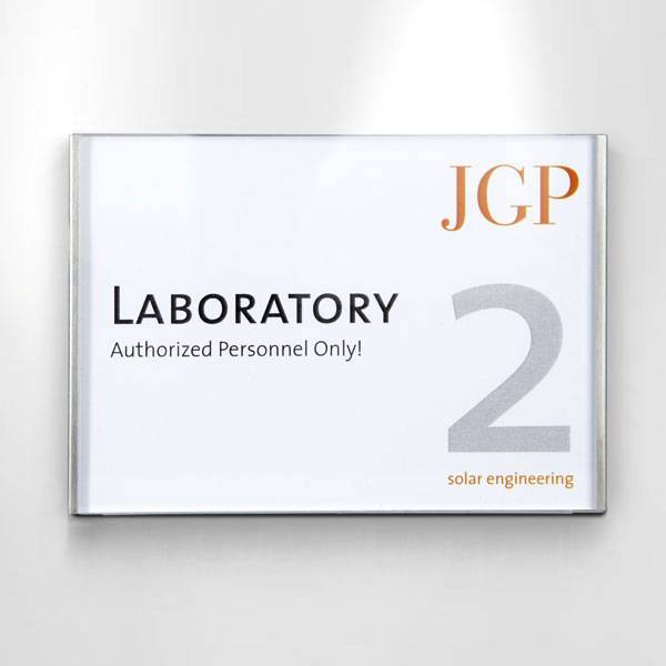 LITE Infotafeln, aus Acrylglas u. Stahl, Größe: 29,8 x 21,2 x 0,5 cm