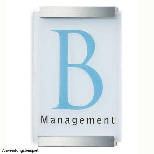 Infotafeln CLEAR, 2 x 3 mm ESG, 2 Halter, Aluminium, Maße: 21,0 x 31,8 x 2,4 cm