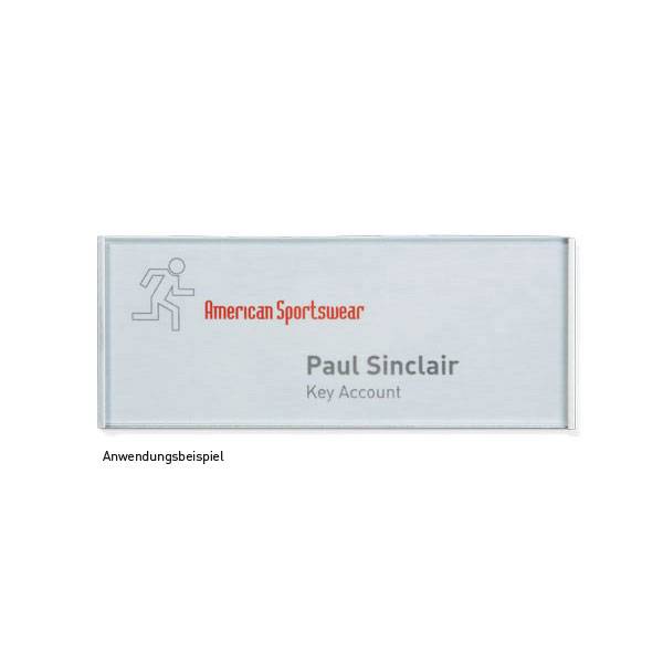 Türschilder FRAME, 3 mm ESG, Führungsschienen: Aluminium, Maße: 15,0 x 6,0 x 0,7 cm