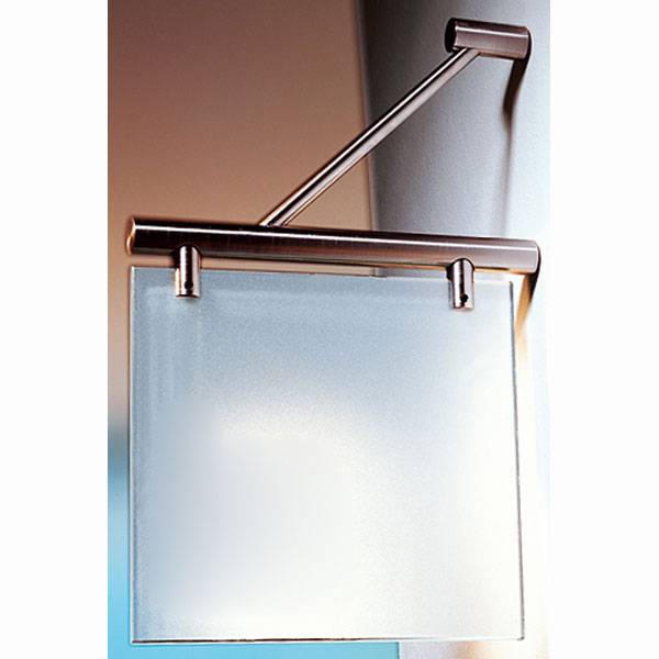 Fahnenschilder CRISTALLO 18,0 x 18,0 cm, 6 mm ESG, Edelstahlhalterung