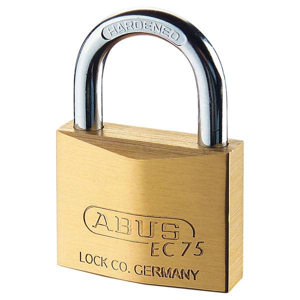 Sicherheitsschloss ABUS, Messing-Hang-Schloss 7575/50, Messingkörper, Stahlbügel, Gr. 5 cm