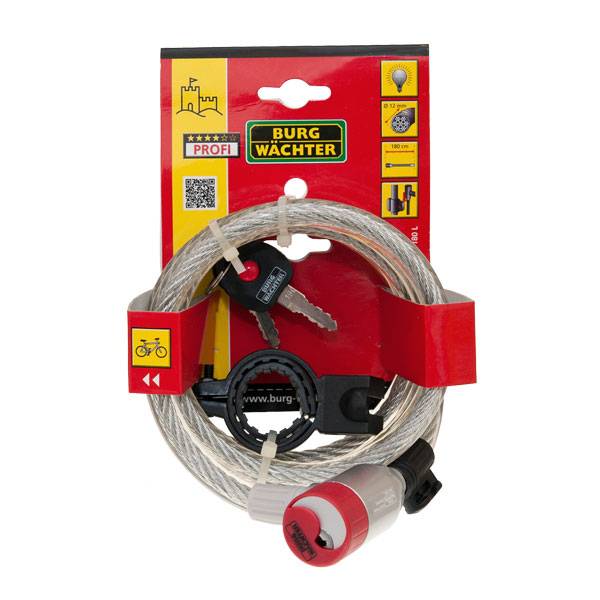 Burg Wächter 340 180L Zylinder-Spiralschloss mit beleuchtetem Schlüssel