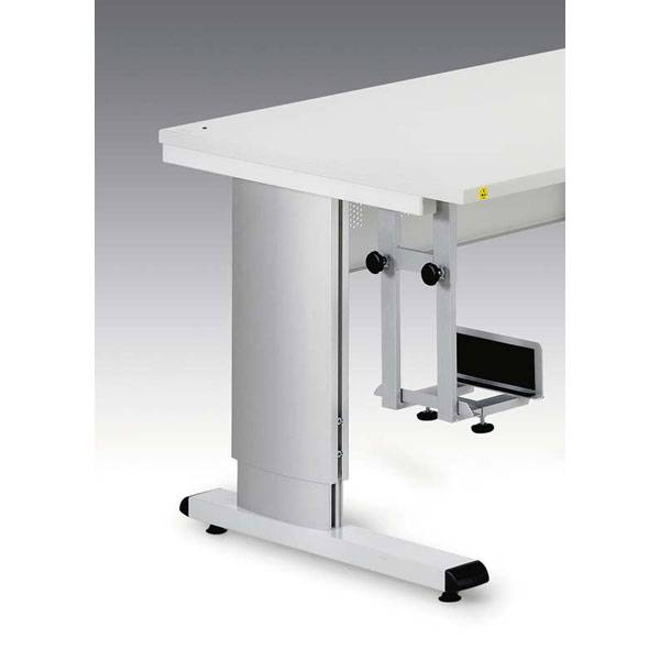 Treston PC-Halter verstellbar - pulverbeschichtet lichtgrau - Halter für Lochplatten