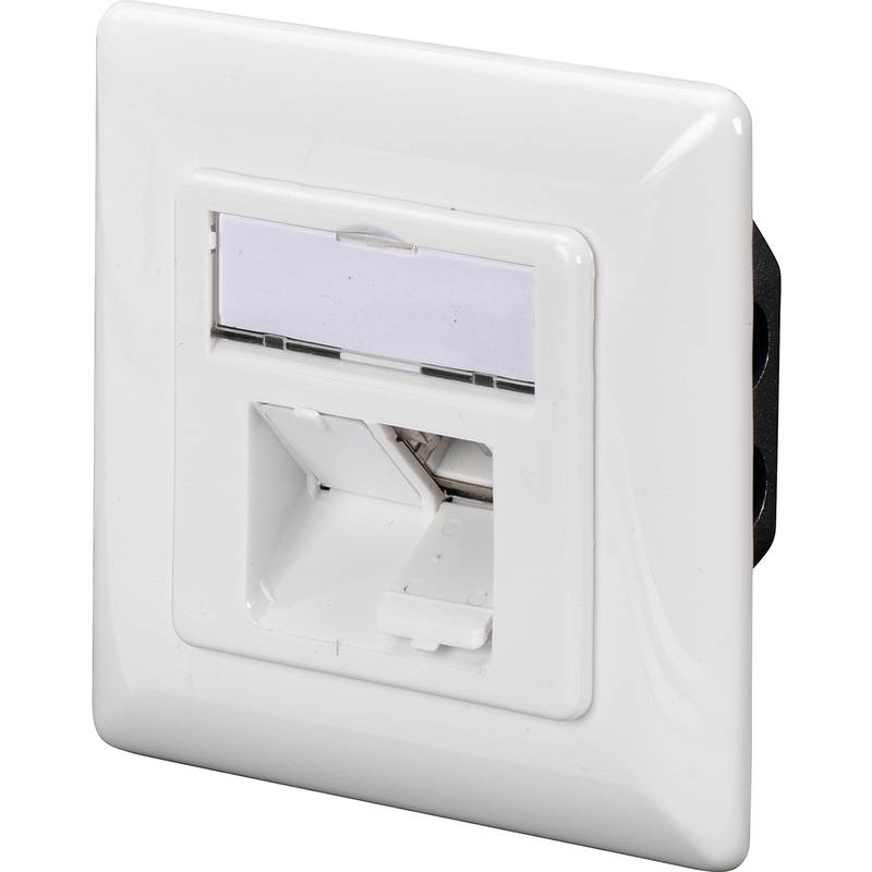 Datenanschlussdose CAT.6, Klasse E (weiß, 2x RJ-45 Buchse)