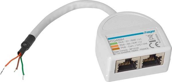 Hager Netzwerk Adapter [1x RJ45 - 2x offene Kabelenden] 0.09m