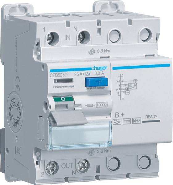 Hager CFB525D CFB525D FI-Schutzschalter 25A 230V