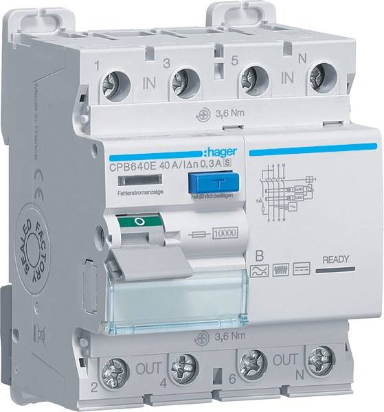 Hager CPB640E CPB640E FI-Schutzschalter 40A 230V