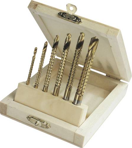 Brüder Mannesmann M54606 HSS Metall-Fräsbohrer-Set 6teilig 3 mm, 4 mm, 5 mm, 6 mm, 6.5 mm, 8 mm TiN