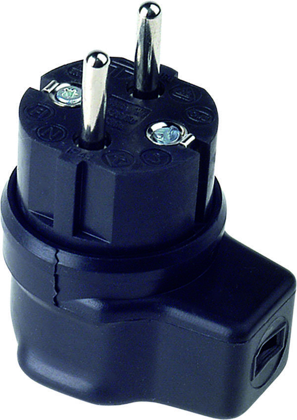 Bachmann 740.017 Schutzkontaktstecker Vollgummi 250 V Schwarz IP44