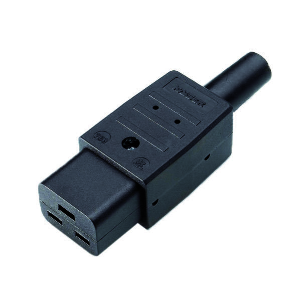 Bachmann 915.174 Kaltgeräte-Steckverbinder Stecker Gesamtpolzahl: 2 16 A Schwarz 1 St.