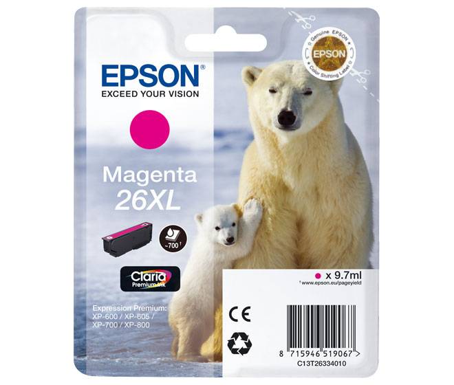 Epson 26XL - 9.7 ml - XL - Magenta - Original - Blisterverpackung - Tintenpatron