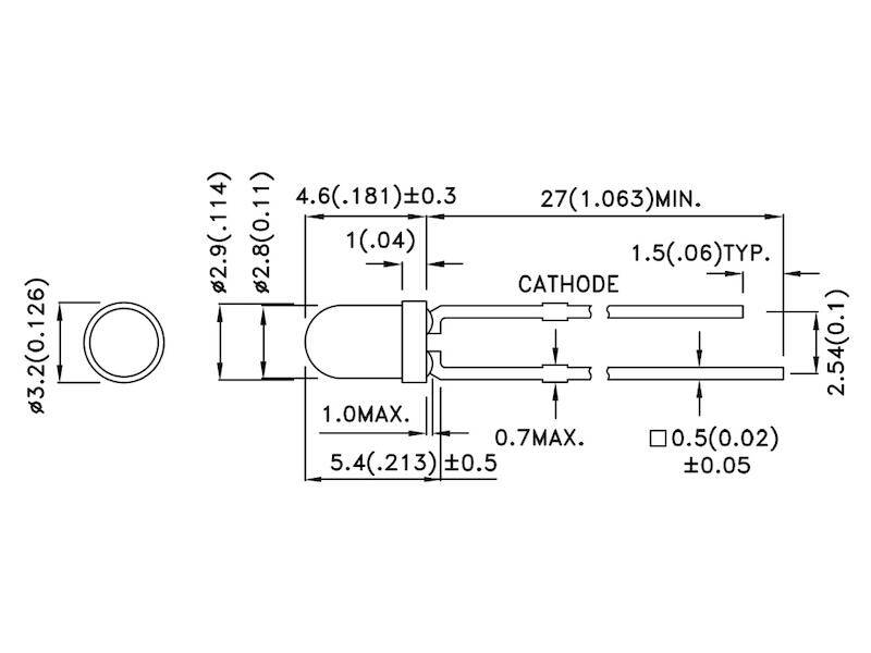 Kingbright LED super brightness 3 mm klar grün 570 nm 350 mcd