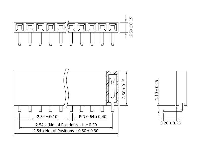 econ connect Buchsenleiste 1 x 26 polig abgewinkelt Höhe 8,5 mm Rastermaß 2,54 mm