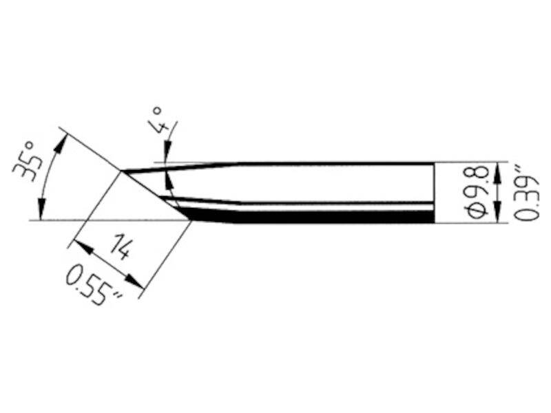 Ersa 0832GDLF Lötspitze angeschrägt Spitzen-Größe 14 mm Inhalt 1 St.