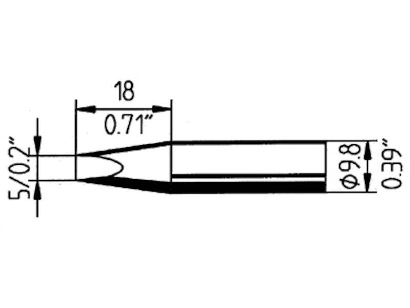 Ersa 0832VDLF Lötspitze Meißelform, gerade Spitzen-Größe 5 mm Inhalt 1 St.