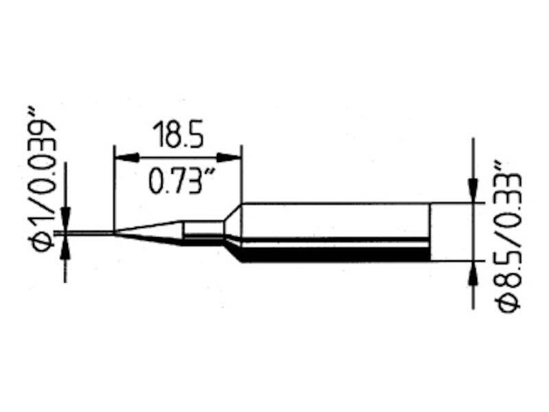 Ersa 0832BDLF Lötspitze Bleistiftform, ERSADUR Spitzen-Größe 1 mm Inhalt 1 St.