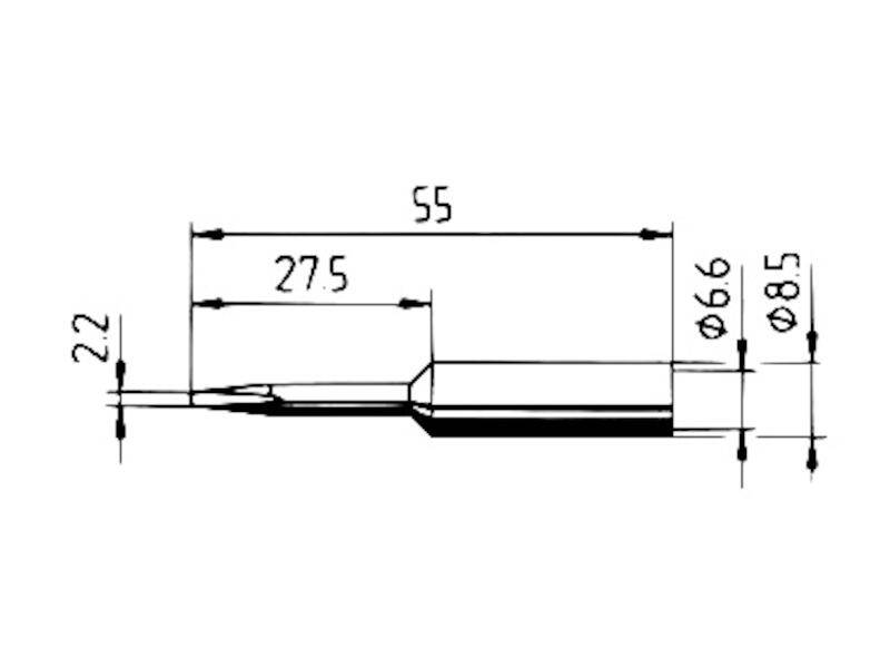 Ersa 0832KDLF Lötspitze Meißelform, verlängert Spitzen-Größe 2.2 mm Inhalt 1 St.