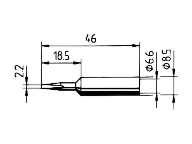 Ersa 0832CDLF Lötspitze Meißelform, gerade Spitzen-Größe 2.2 mm Inhalt 1 St.