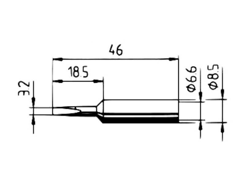 Ersa 0832EDLF Lötspitze Meißelform, gerade Spitzen-Größe 3.2 mm Inhalt 1 St.