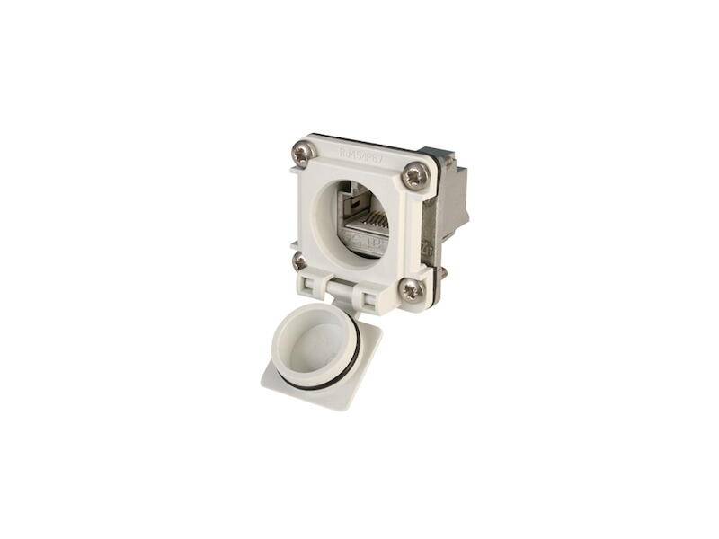 Telegärtner 100022953 STX V6 RJ45-Flanschset Variante 6 100022953 Kupplung, Einbau Pole: 8P8C Lichtgrau 1 St.