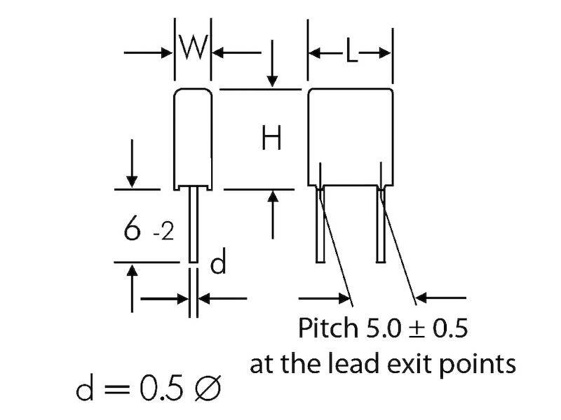 WIMA Polyester-Kondensator MKS 2 1,0 µF ± 10% 63 V Rastermaß 5,0 mm