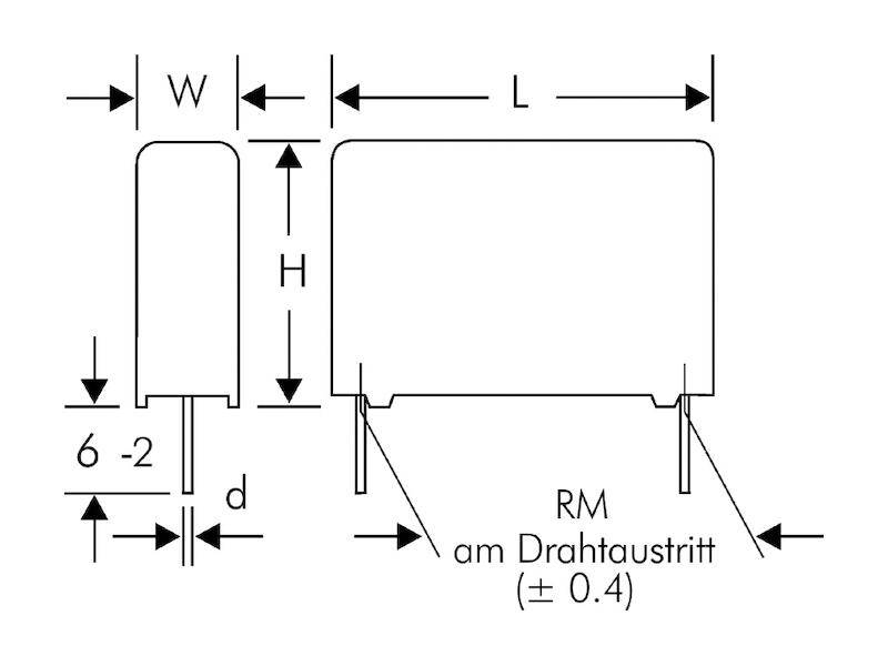 WIMA Polyester-Kondensator MKS 4 2,2 µF ± 10% 63 V Rastermaß 15,0 mm