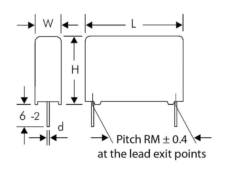 WIMA Polyester-Kondensator MKS 4 1,0 µF ± 10% 630 V Rastermaß 27,5 mm