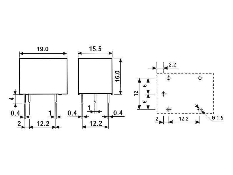 FINDER Relais 1x Wechsler 10 A 12 Vdc